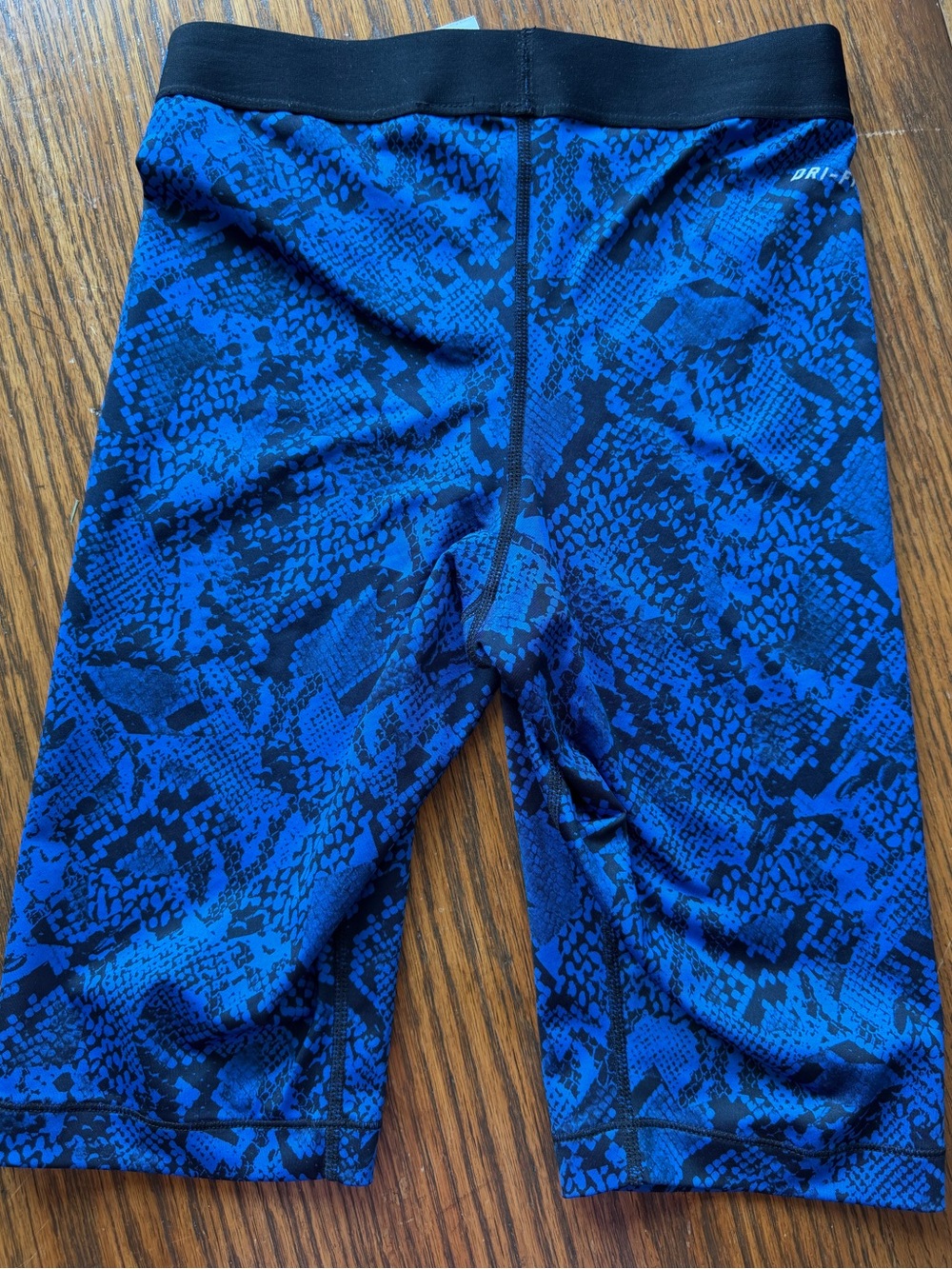 Nike Pro Vixen Blue Black Snake-Print Athletic Shorts - Picture 4 of 4
